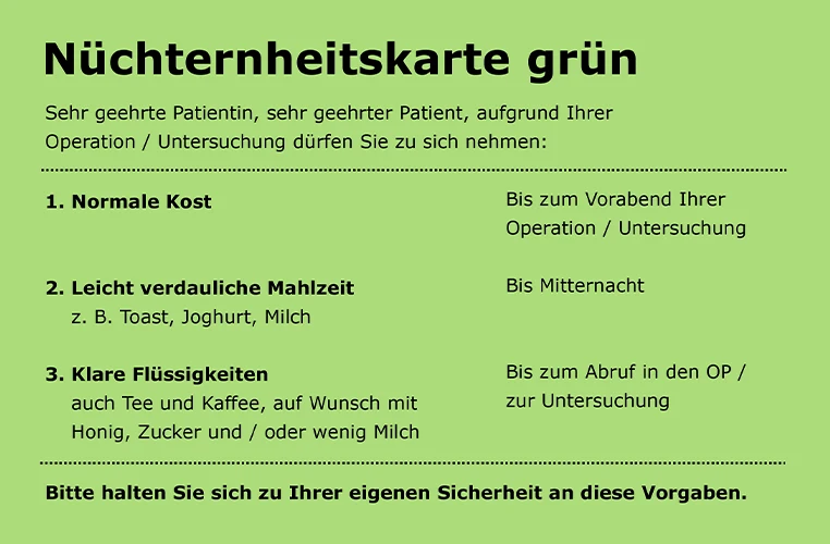 Eine Nüchternheitskarte grün